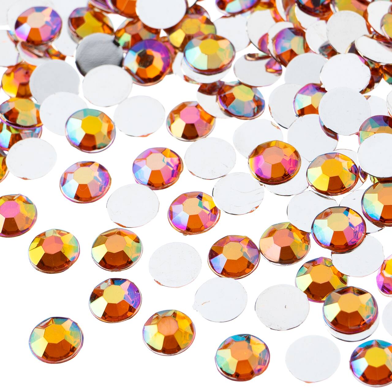 John Bead 8mm Acrylic Round Flat Back Rhinestones, 1,000ct.